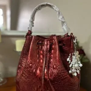 Brahmin | Bags | Brahmin Marlowe Chili Melbourne Bucket Bag  Brahmin Marlowe Chili Melbourne bucket bag purse drawstring leather shoulder main image 0